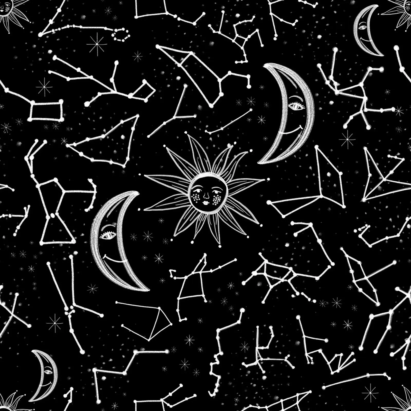 Celestial stars pattern canvas by gulsengunel