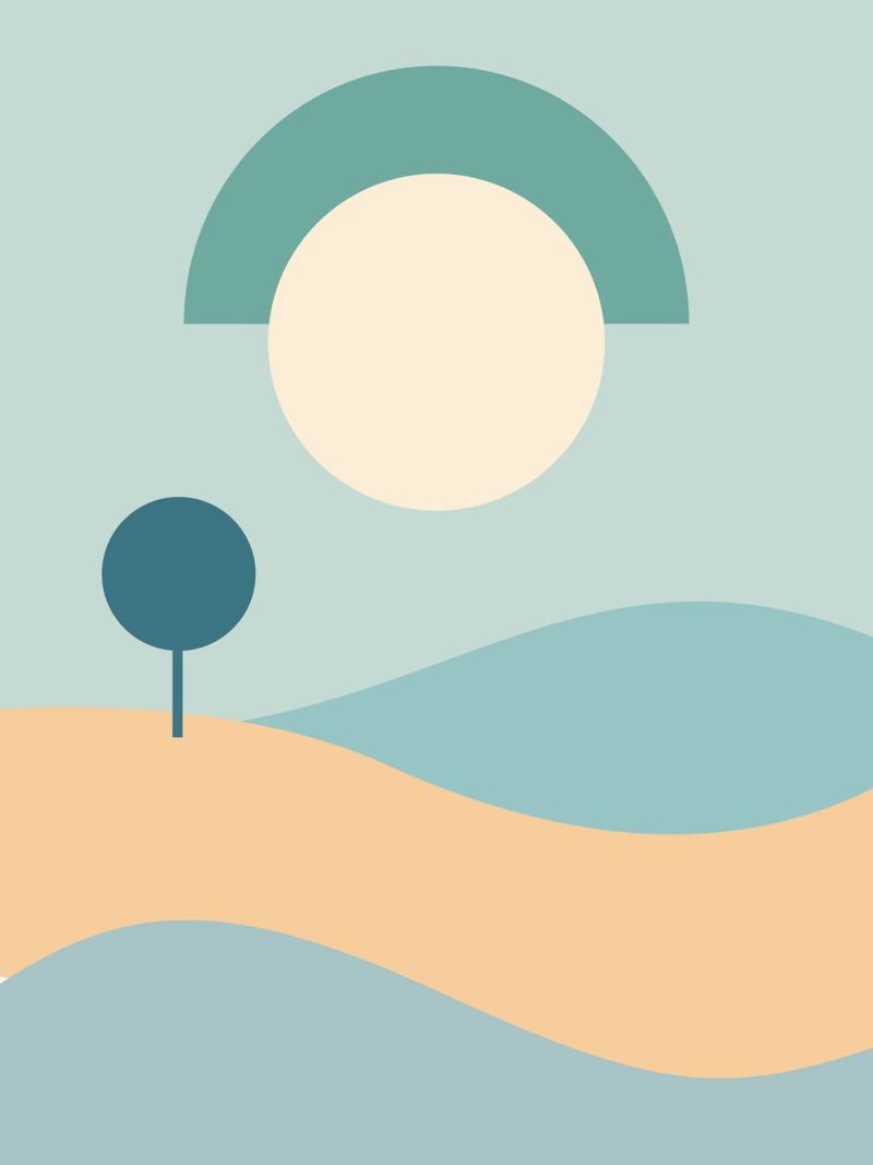 illustrativer Baumkreis Poster von pastel color shape