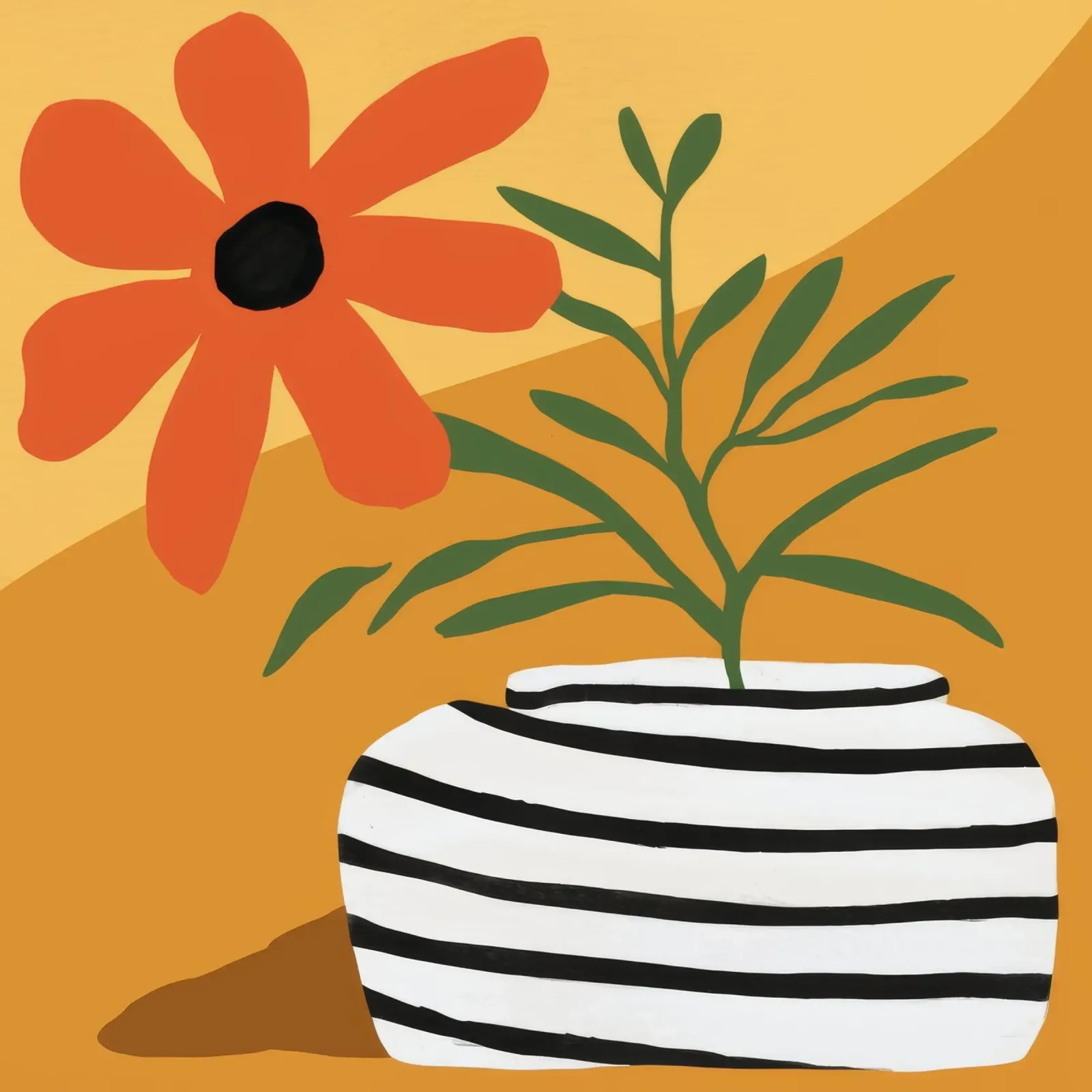 Striped Vase Sun Bloom alu-dibond by Peak Delusion