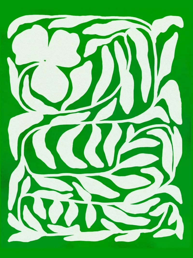 Tropical Green Cutout Floral Pattern with Island Vibe pellicola backlit da mysteriouscoco