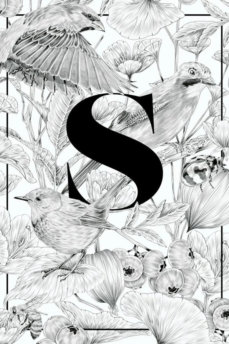 Floral Alphabet S1 alluminio dibond da Faunesque