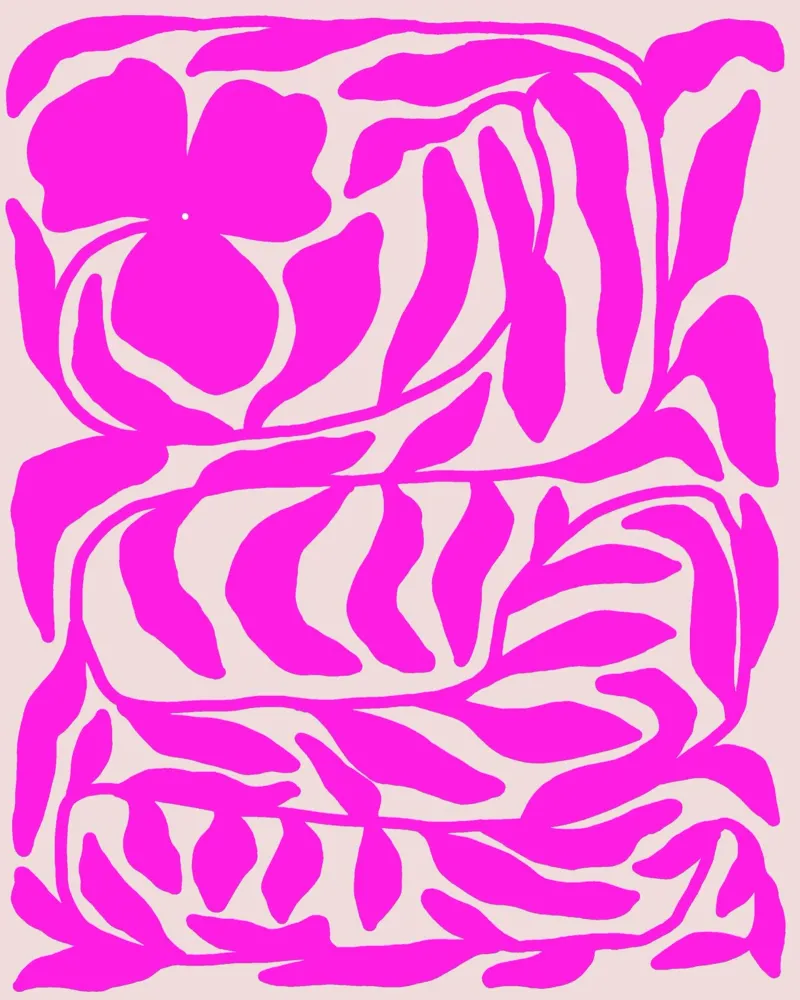 Tropical pink Cutout Floral Pattern with Island Vibe poster con telaio in plastica da mysteriouscoco