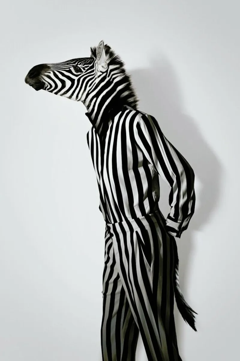 Fashion Zebra Poster mit Aluminium Rahmen von Jonas Loose