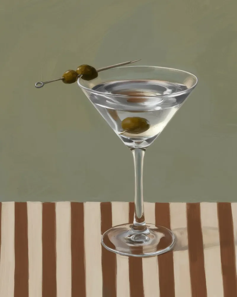 Verre à Martini Stripe panneau forex de Pan Denim