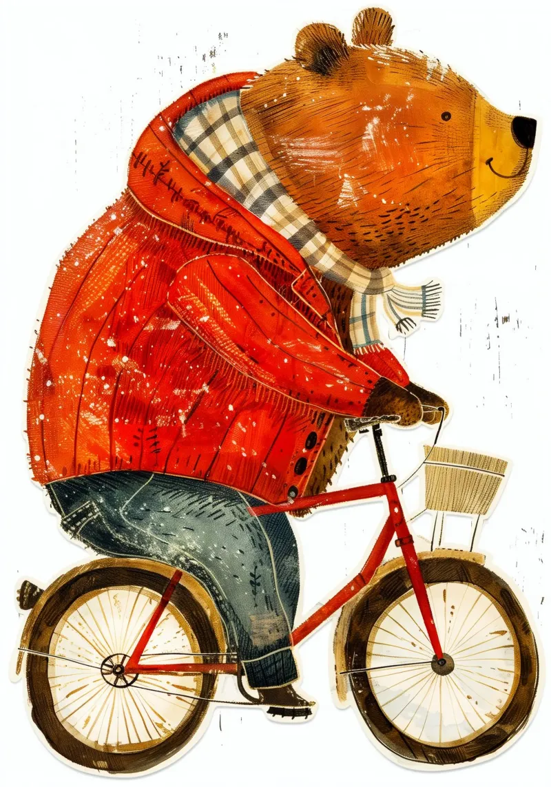 Orso motociclista pellicola backlit da Justyna Jaszke JBJart