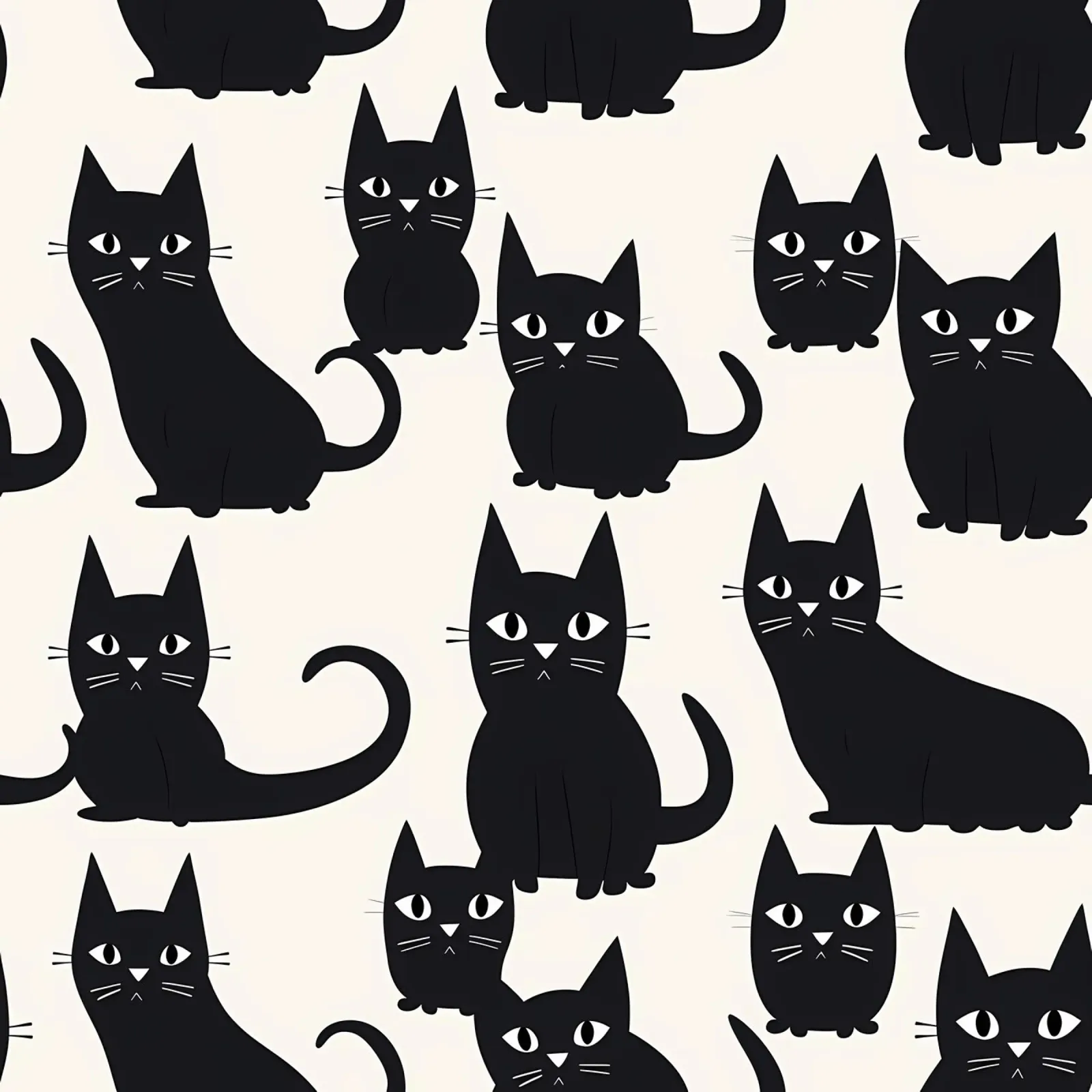 Black Cats Backlit Folie von George Griefy