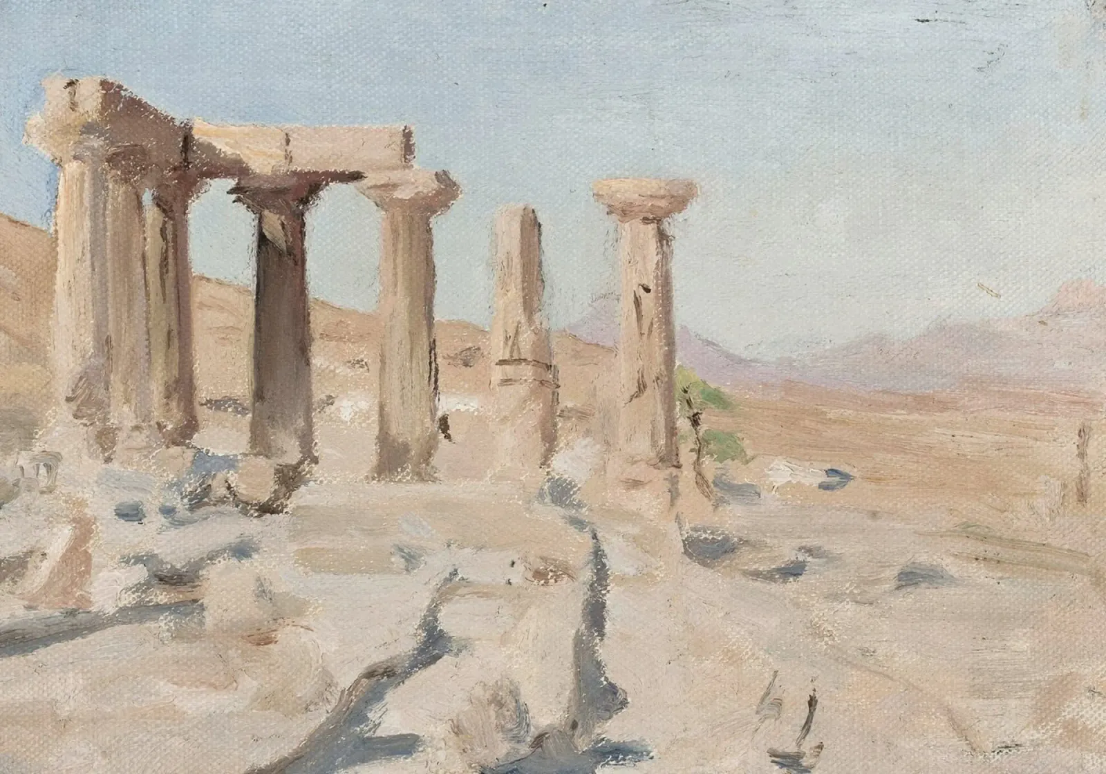 Rovine di Palmira: Antiche colonne romane, arte di viaggio d'epoca pellicola backlit da ClubArt