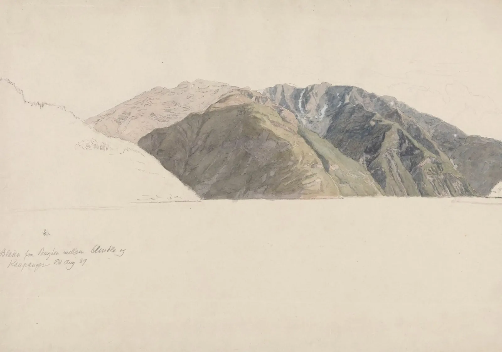 Cime aspre: Studio di montagna alpina, arte naturalistica d'epoca poster con telaio in plastica da ClubArt
