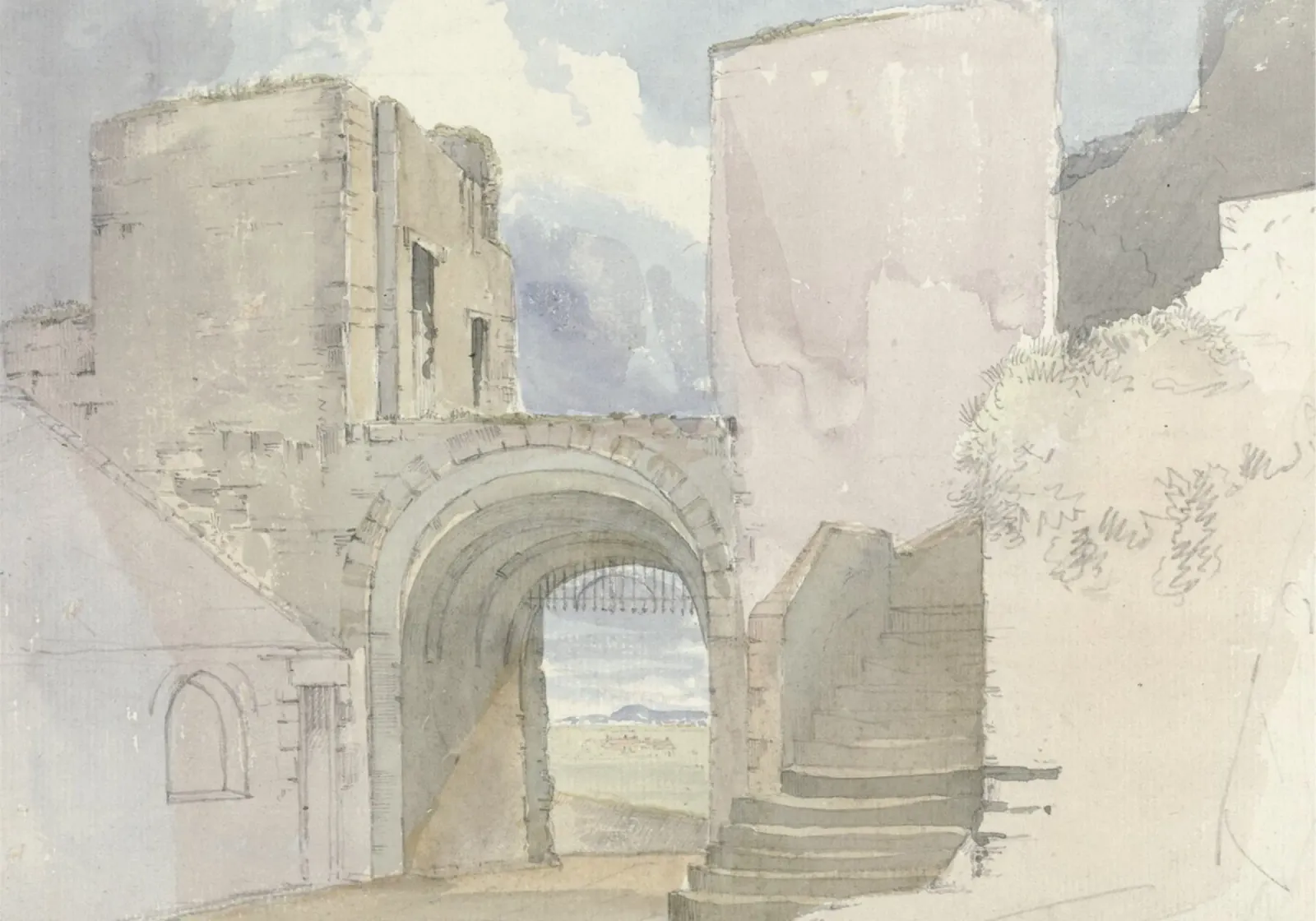 Castle Archway: Medieval Ruins, Historic Architectural Art alu-dibond by ClubArt