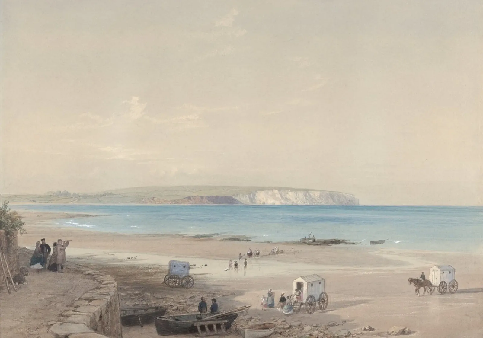 Viktorianischer Strand: Leben an der Küste, englische Seekunst Poster von ClubArt