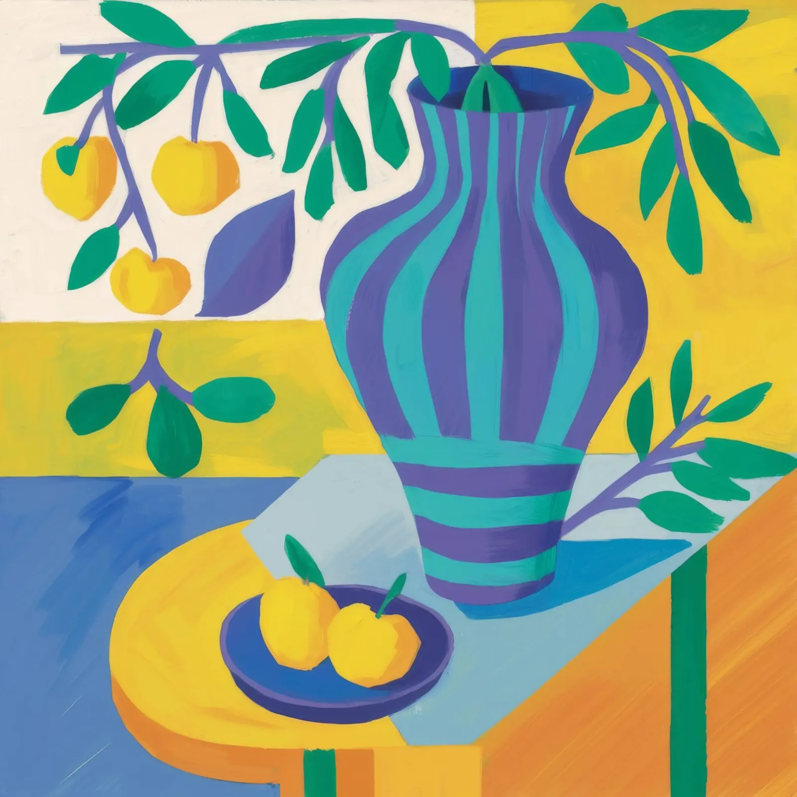 Amethyst Vase Citrus Poster mit Kunststoffrahmen von Dawn Light