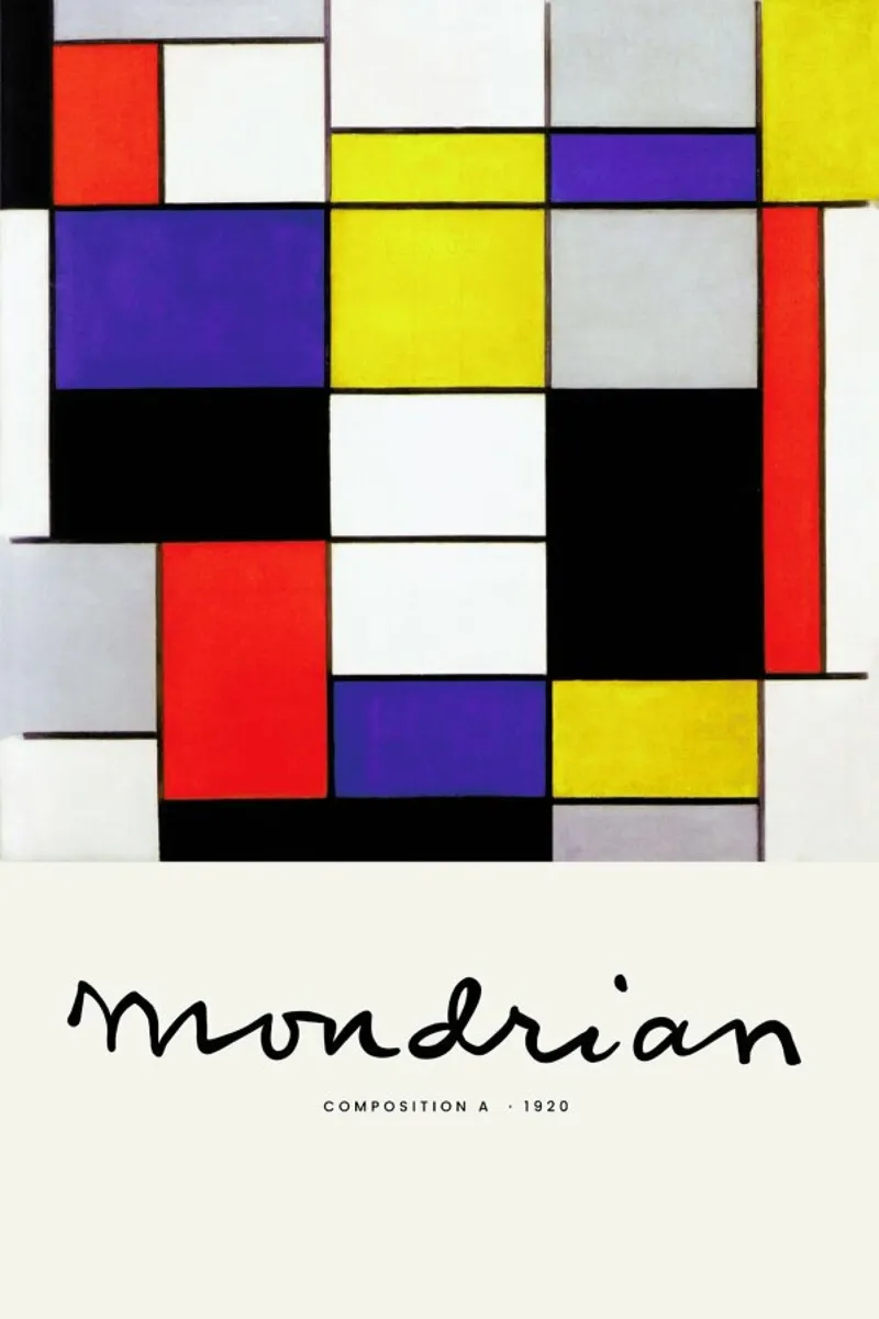 Mondrian – Signed Composition 2 pellicola backlit da Vintage by JUNIQE