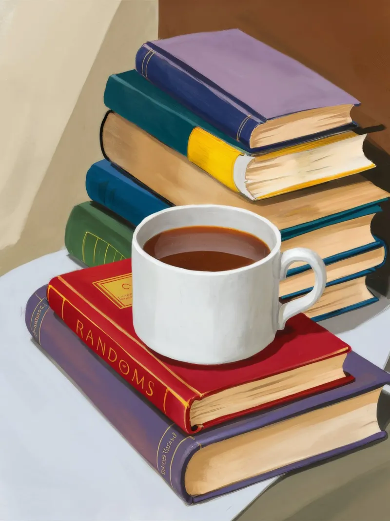 Pila di libri da caffè carta hahnemühle da Pan Denim