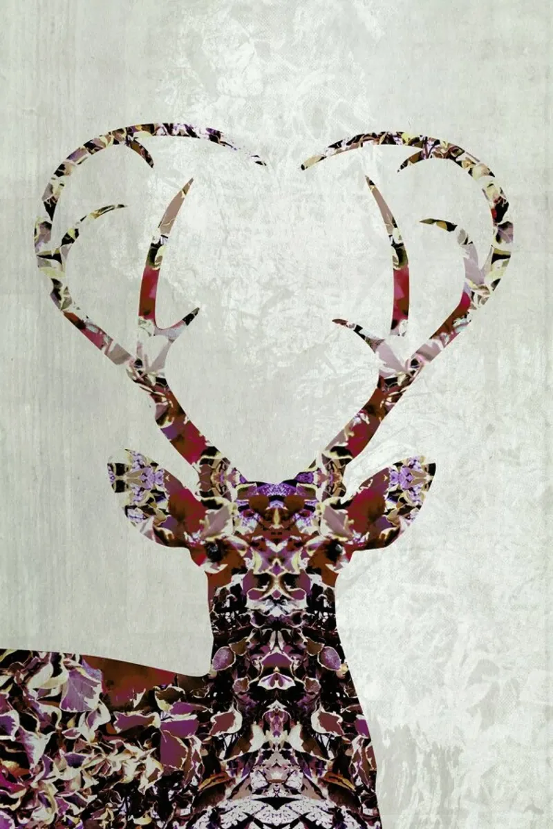 My Deer Love poster con telaio in legno da Angelo Cerantola