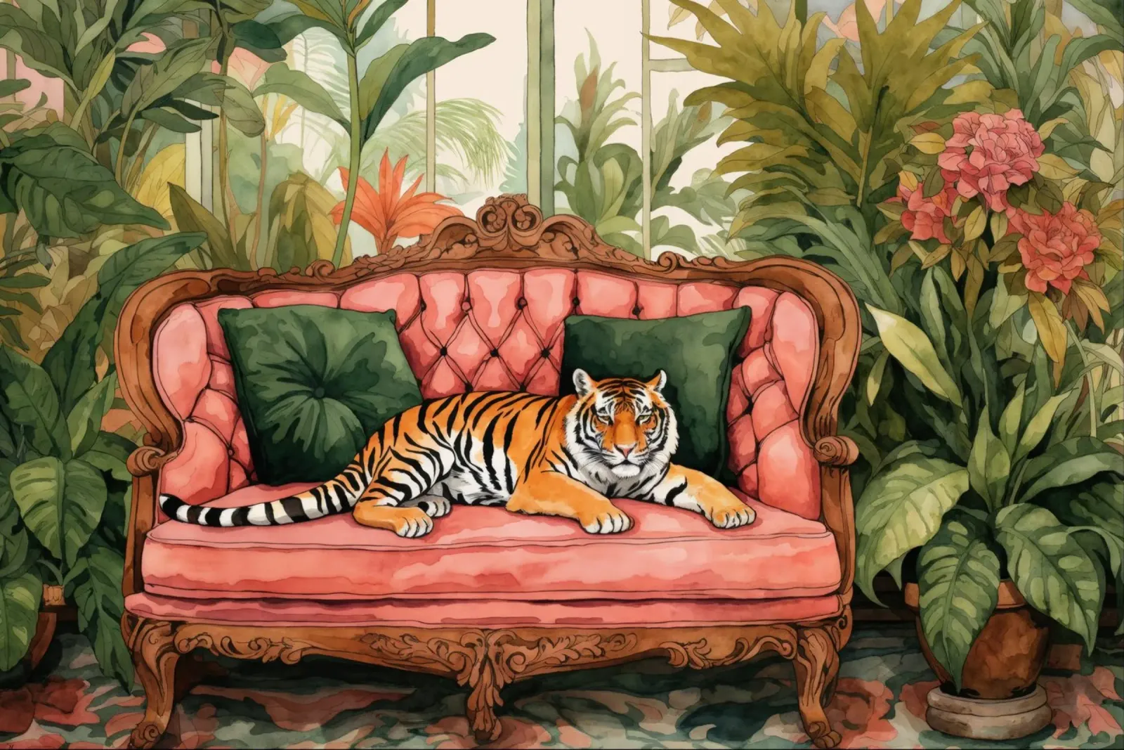 Lazy Tiger Jungle Lounge pellicola backlit da Andrea Haase Modern Home