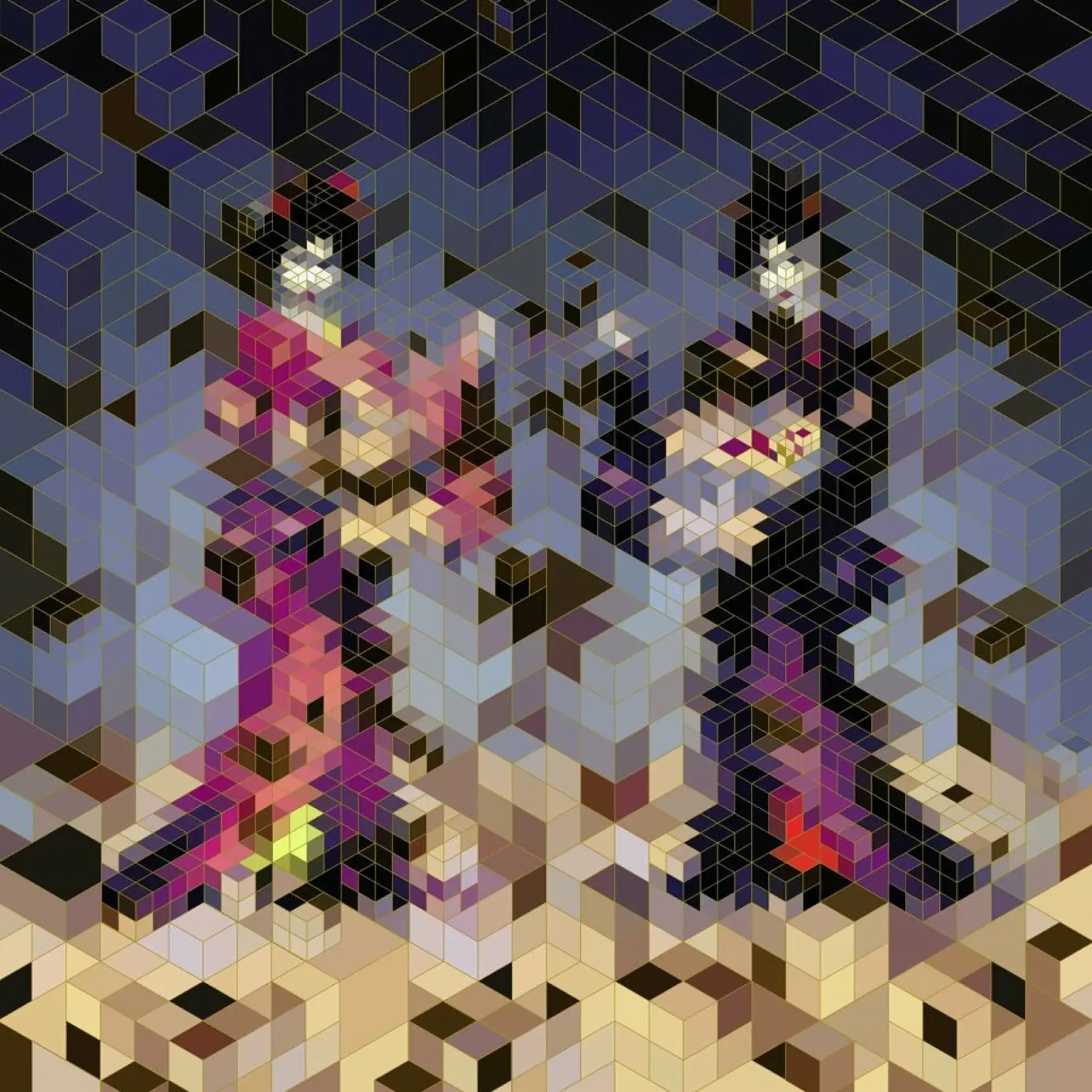 Two Geishas poster con telaio in plastica da Angelo Cerantola