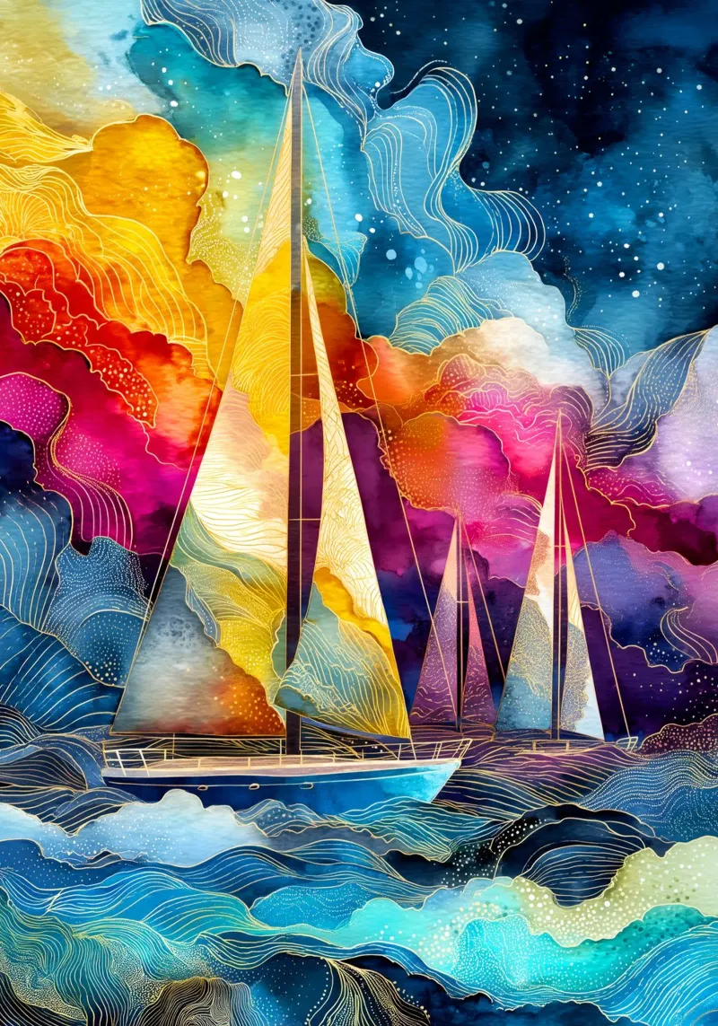 Nautica Boote Kunst Poster von Justyna Jaszke JBJart