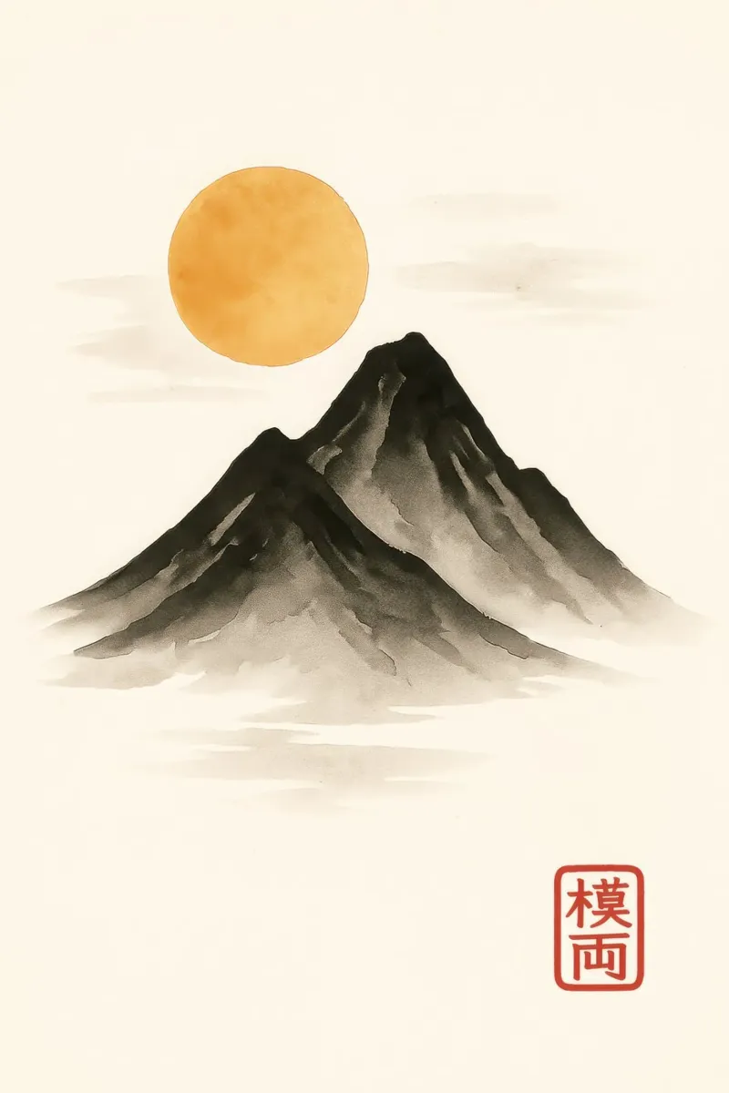 Golden sun over silent mountains poster by Moqro Home Decoration