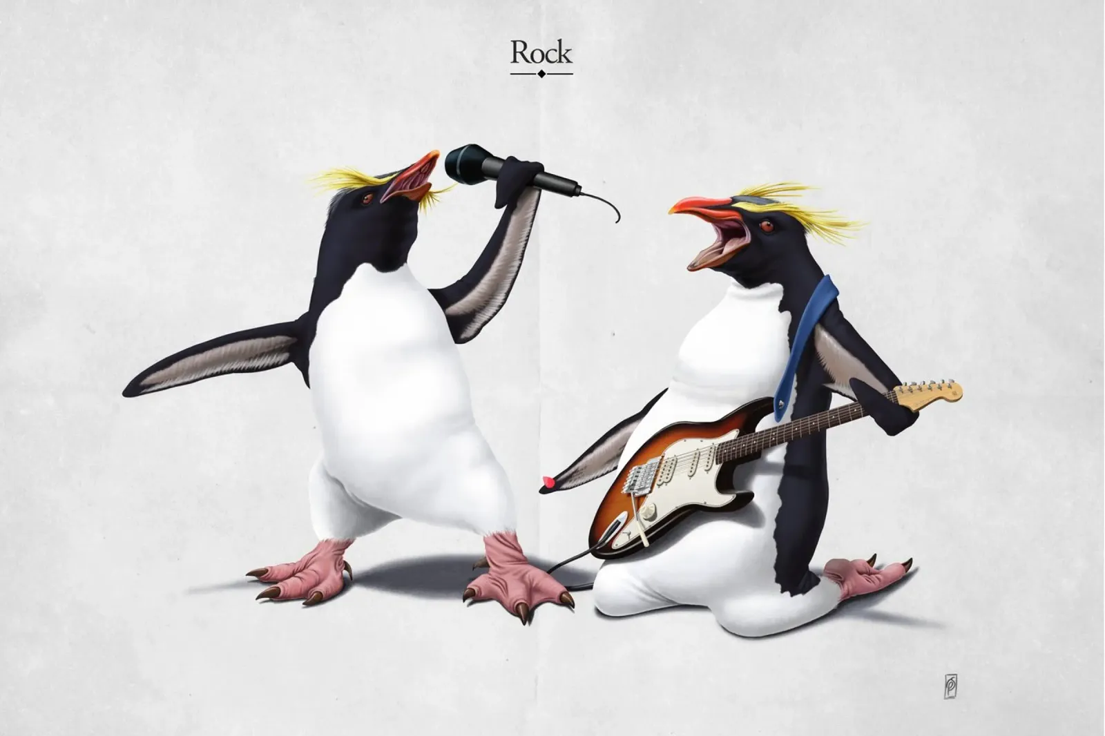 Rock (Titled) carta hahnemühle da Rob Art | Illustration