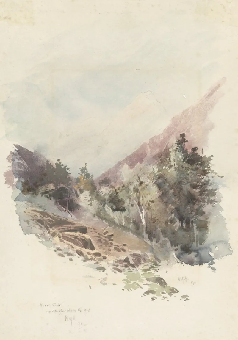 Romantisch uitzicht op de Alpen: Bergbeek & Boslandschap hahnemühle van ClubArt