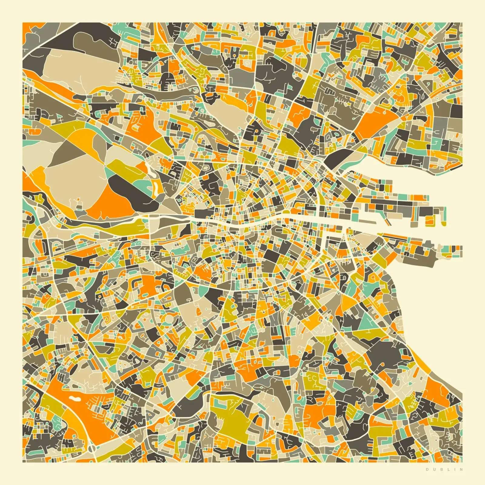 Dublin Map carta hahnemühle da Jazzberry Blue