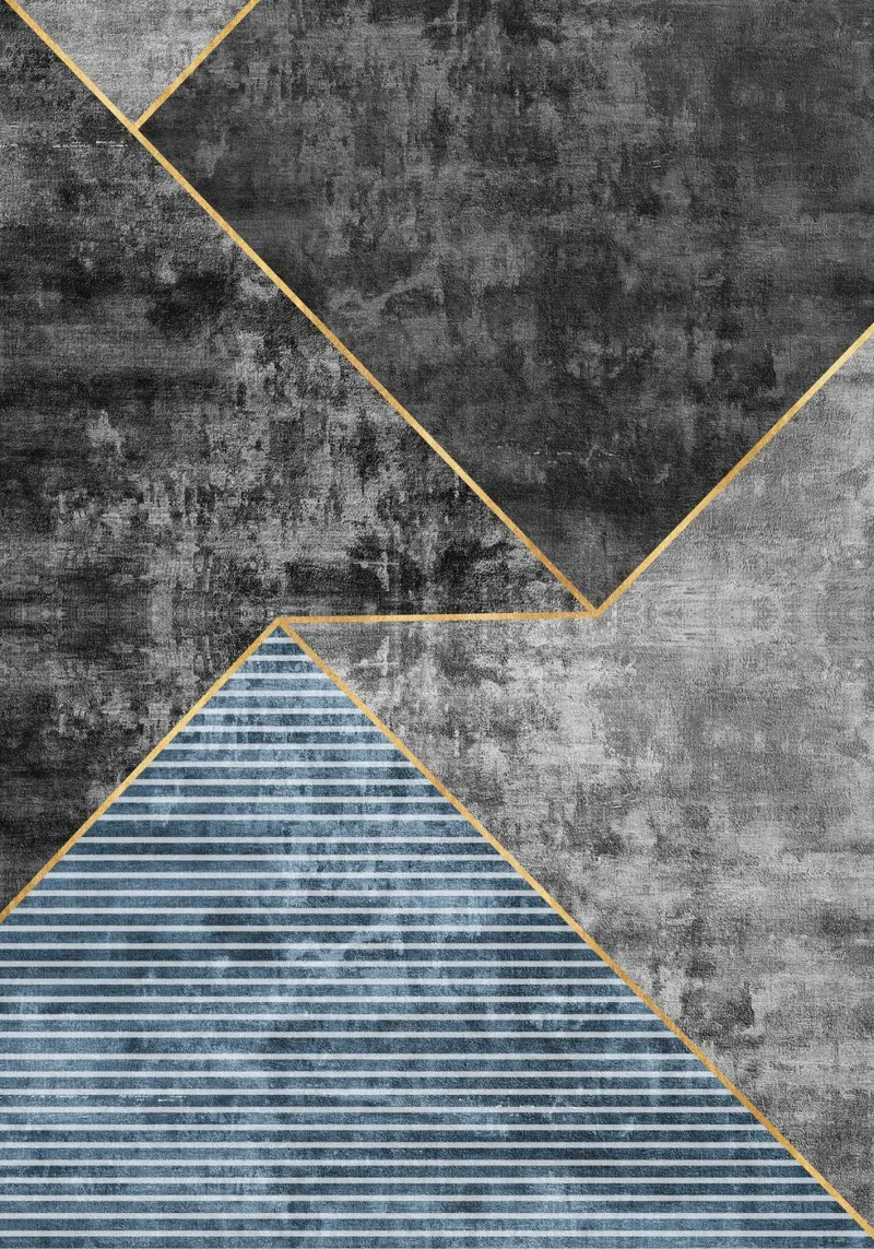 blue and black art geometric lines carta hahnemühle da vintageshop