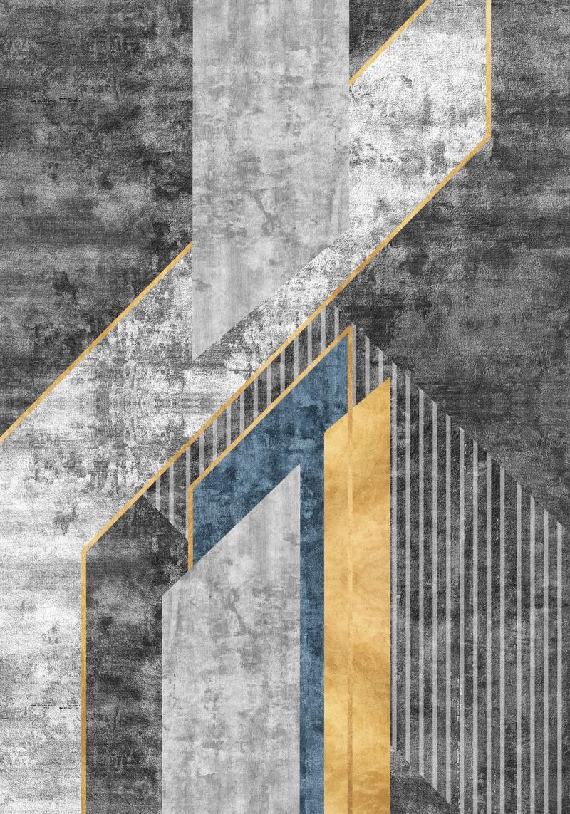 blue and black abstract art with lines pellicola backlit da vintageshop