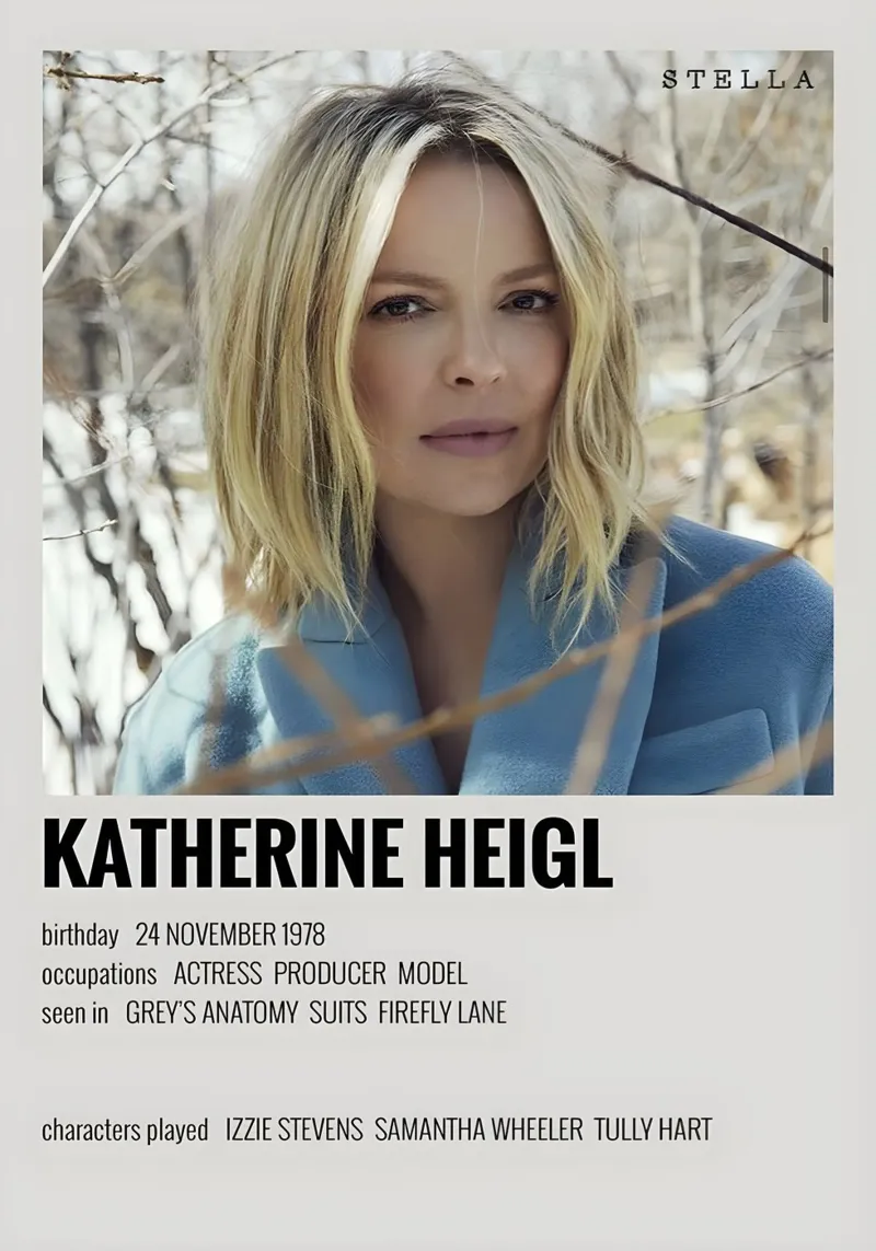 KATHERINE HEIGL poster con telaio in legno da MVFminimalist