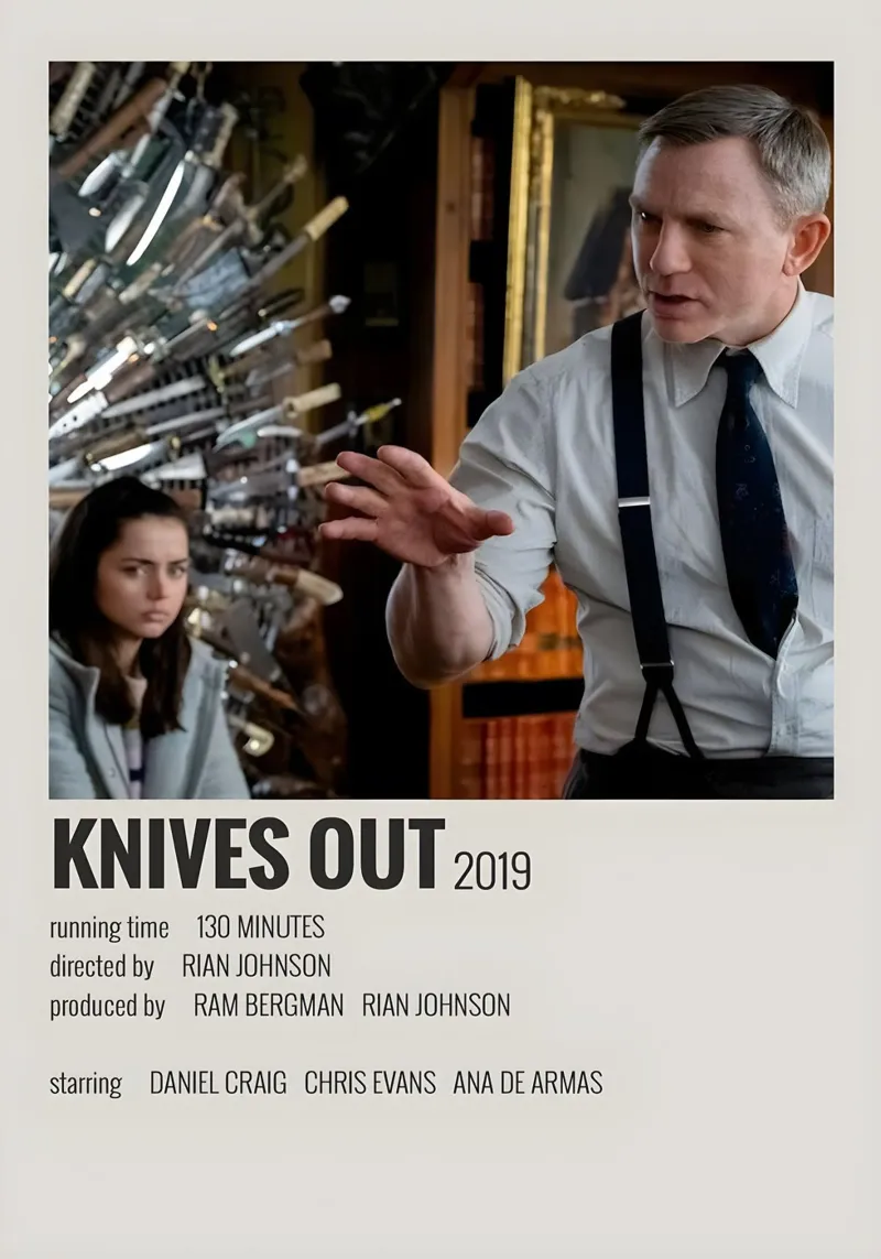 KNIVES OUT 2019 pellicola backlit da MVFminimalist