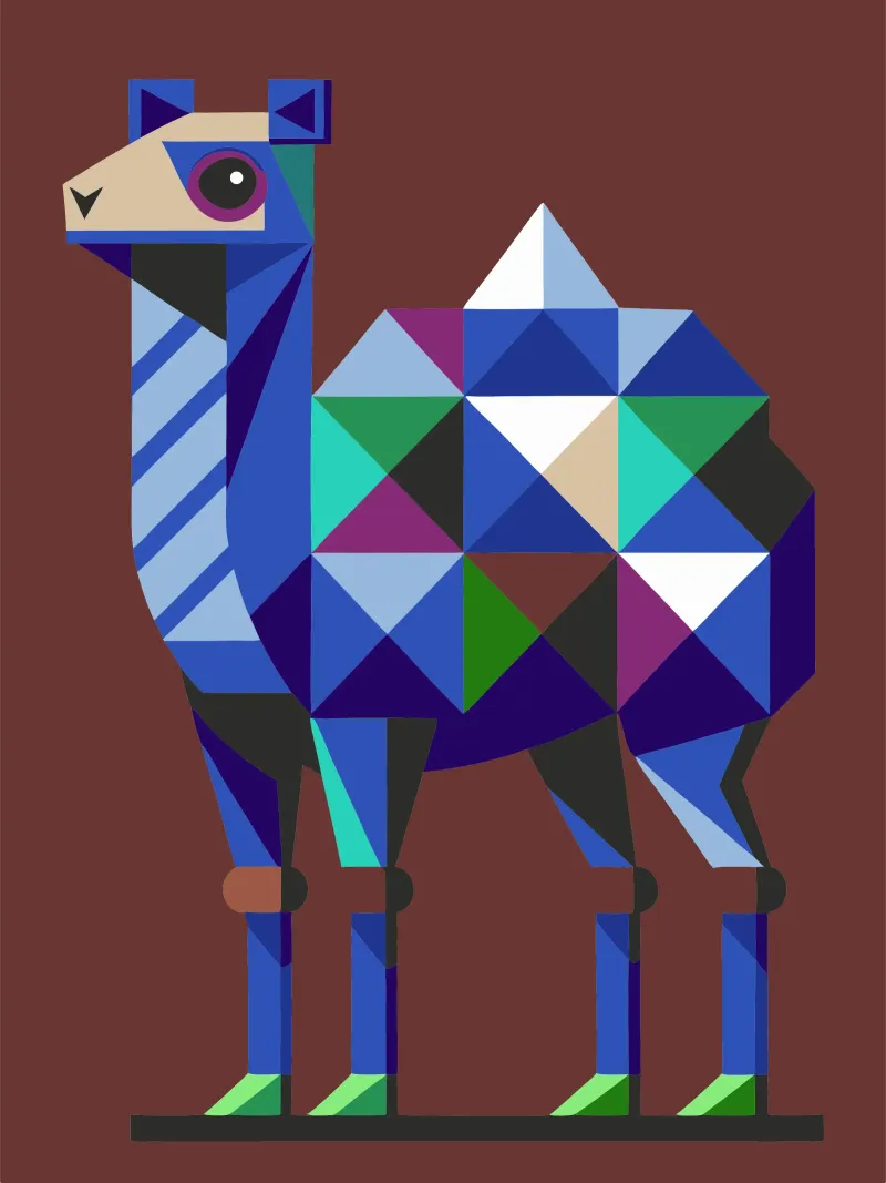 camel geometrics ilustration canvas by nemaro