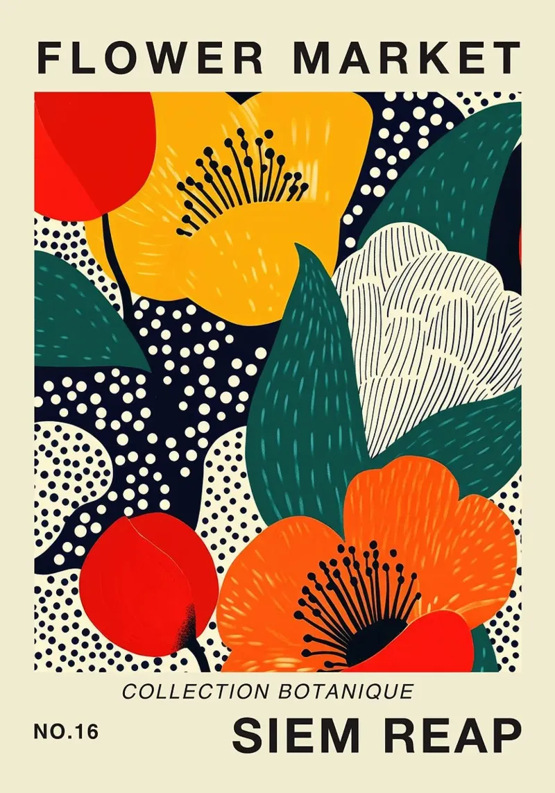 Poster del mercato dei fiori di Siem Reap poster da FlowersShop