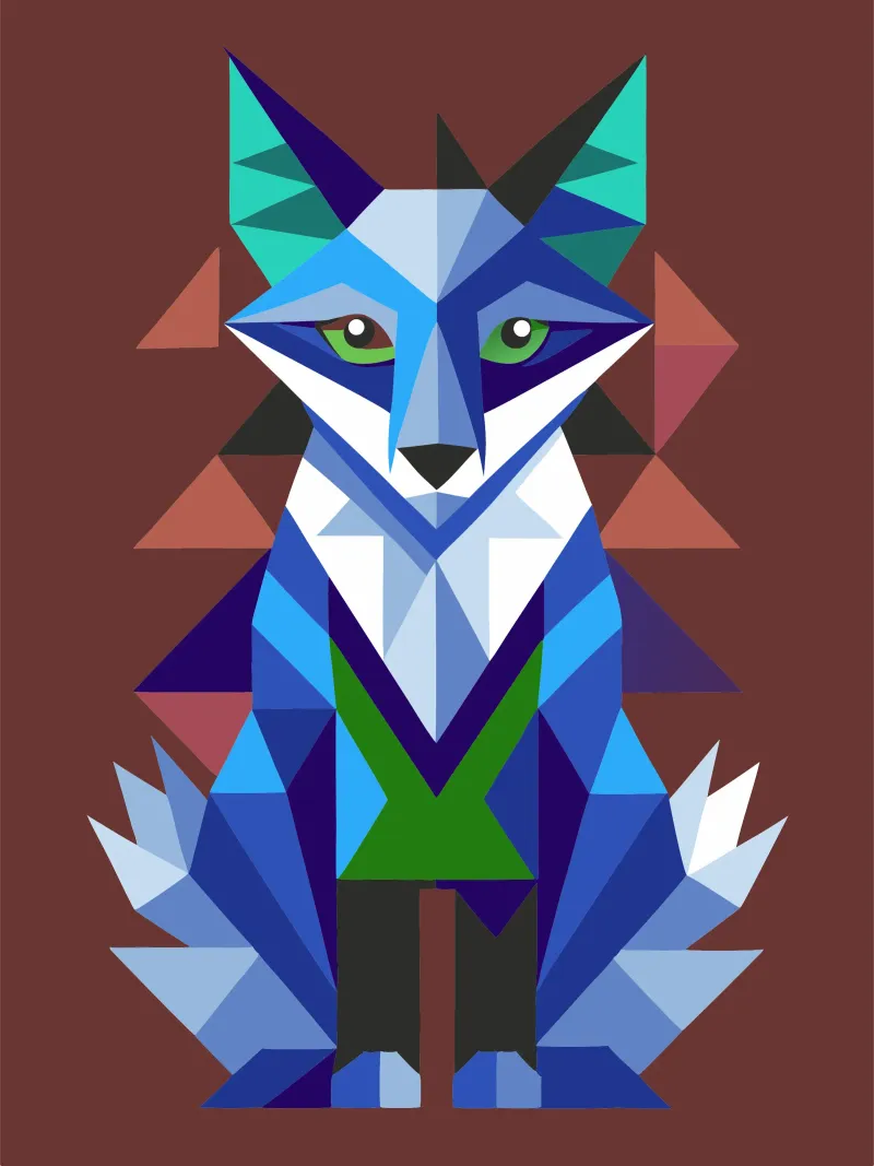 fuchsgeometrische Illustration Acryl-Glas von nemaro