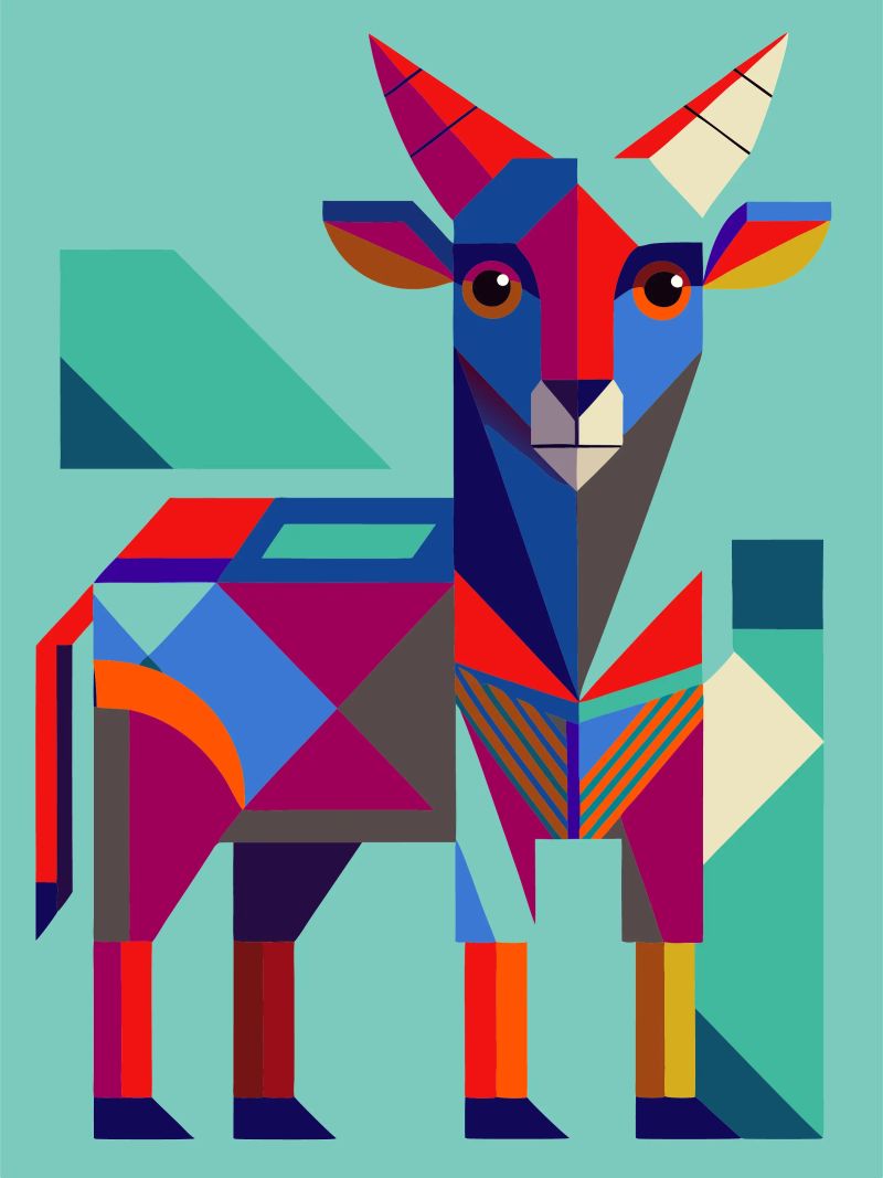 Ziege geometrische Illustration Poster von nemaro