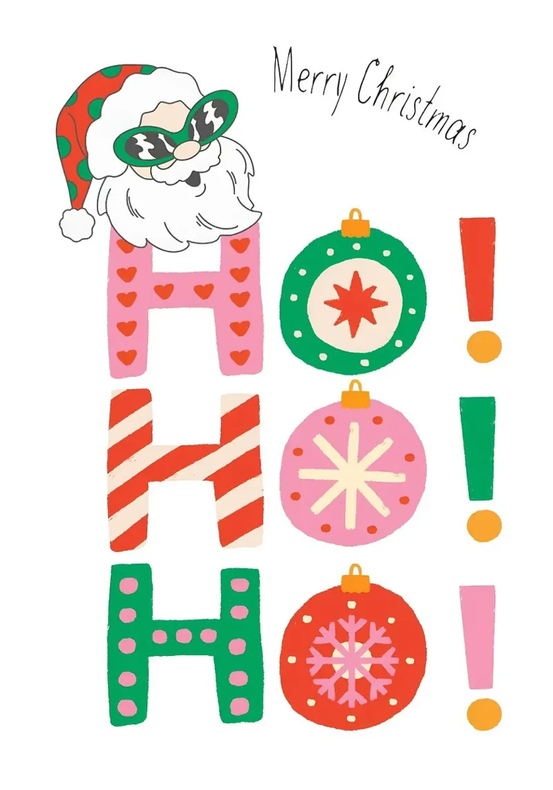 Santa Laugh poster con telaio in alluminio da Brandi N Huskey