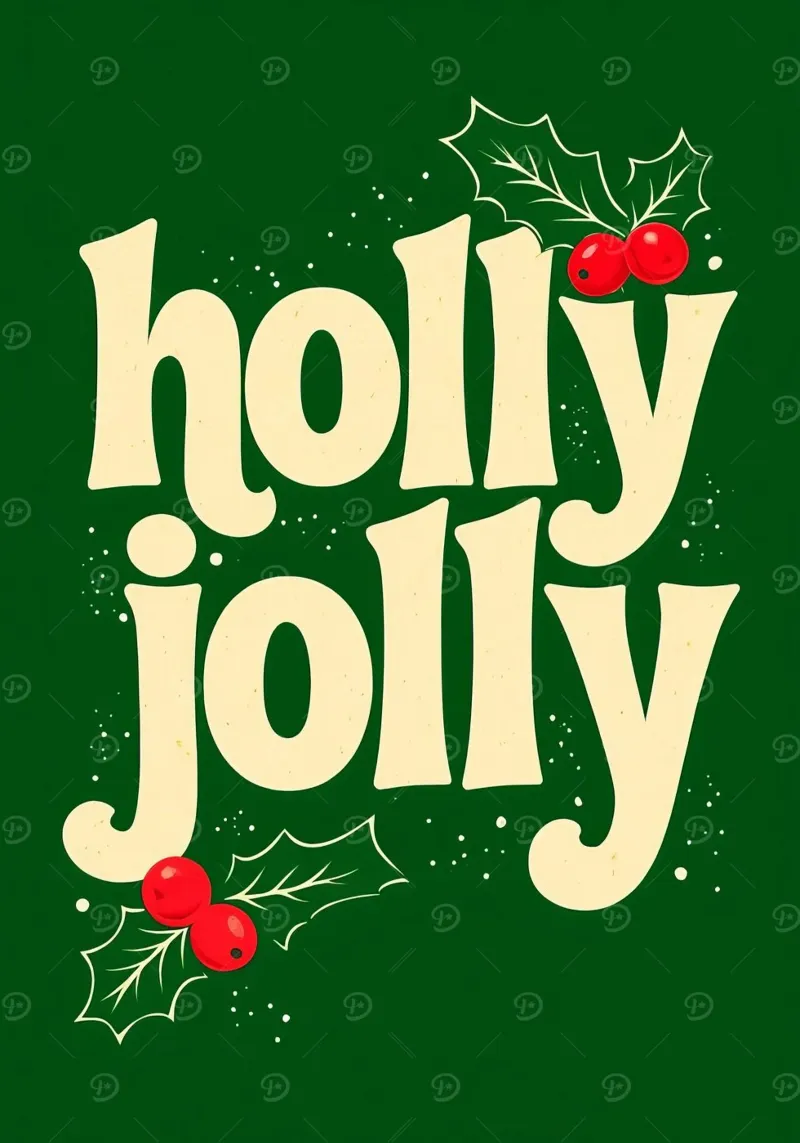 Auguri di Natale Holly Jolly poster con telaio in alluminio da Brandi N Huskey