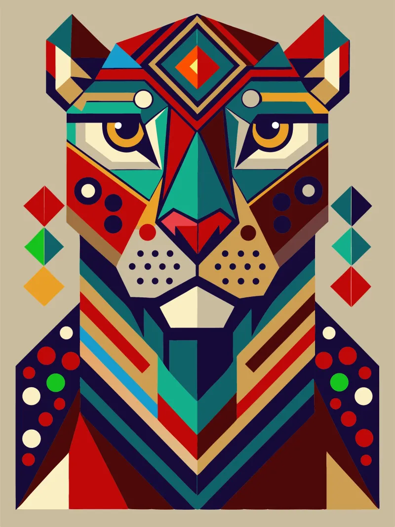 jaguar geometrics ilustration metacrilato de nemaro