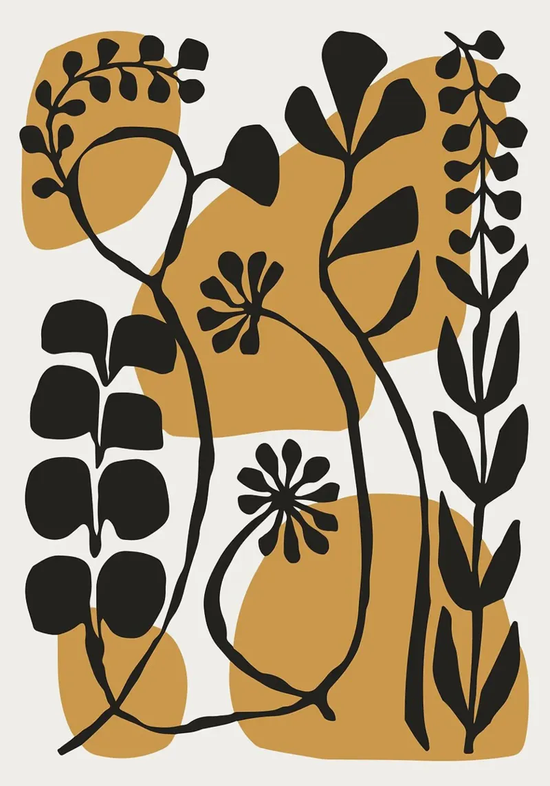 Modern Botanical Silhouettes – Minimalist Abstract Art hahnemühle by MinimalistDesign