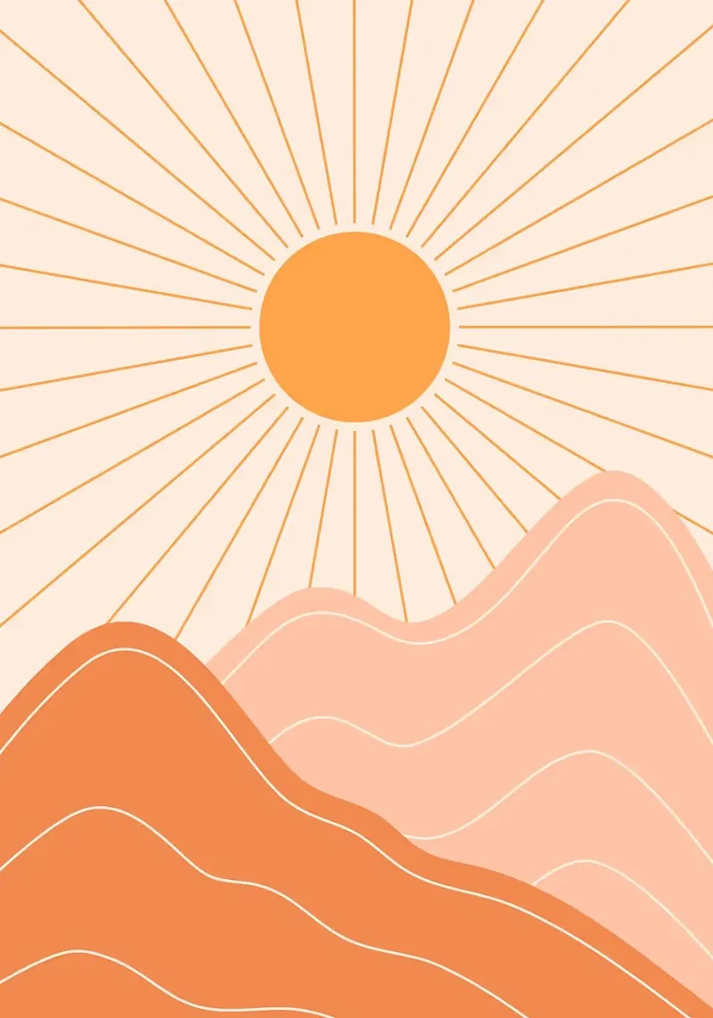 Scandinavische natuur zonsondergang hahnemühle van MinimalistDesign