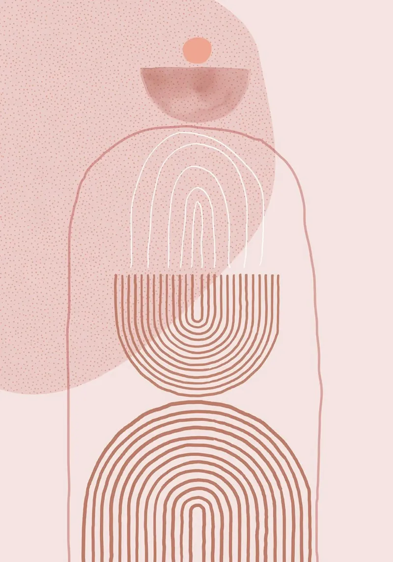 Ambiente moderno de mediados de siglo II poster con marco de aluminio de MinimalistDesign