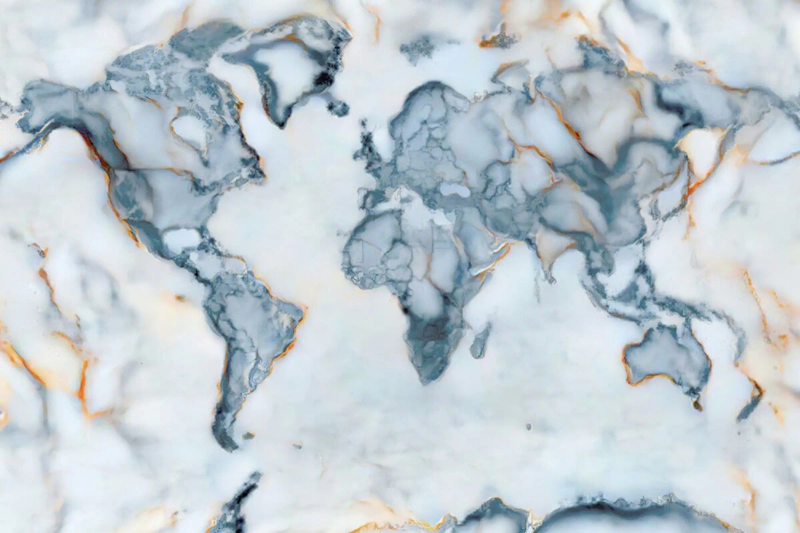 World Marble Map poster avec cadre en aluminium de Octavian