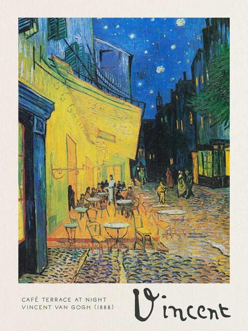 Terrazza del caffè di notte, 1888 pellicola backlit da ashcraft shop
