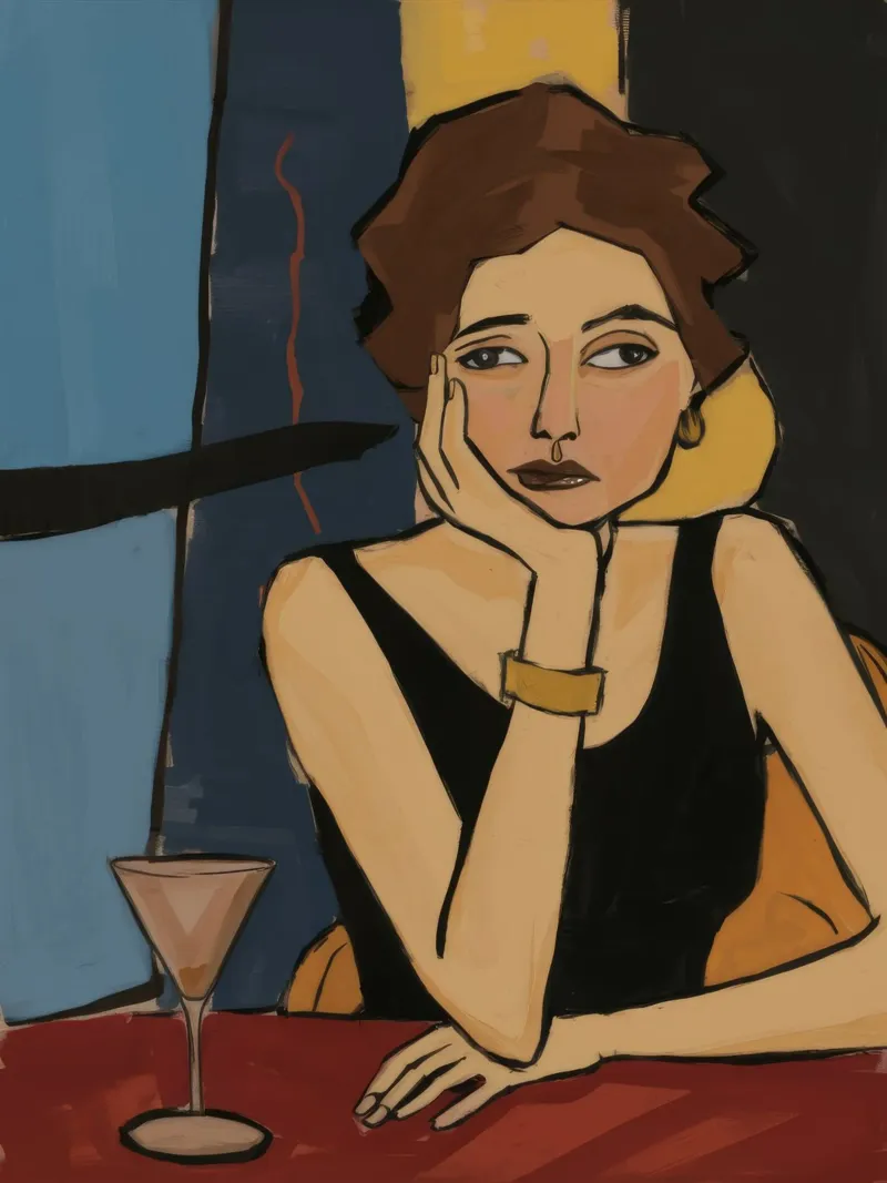 Wine Glass Contemplation forex plate by Tiga Bersama