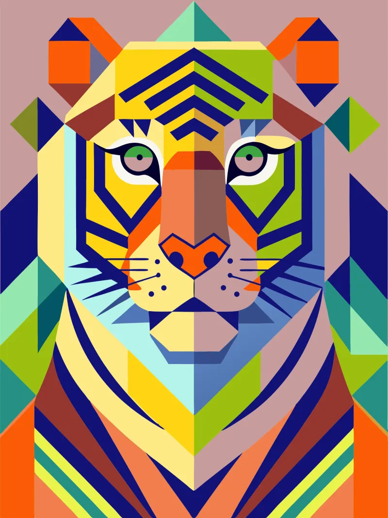 tiger geometrics ilustration hahnemühle by nemaro