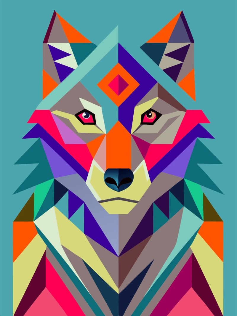 Wolfsgeometrie-Illustration Poster von nemaro