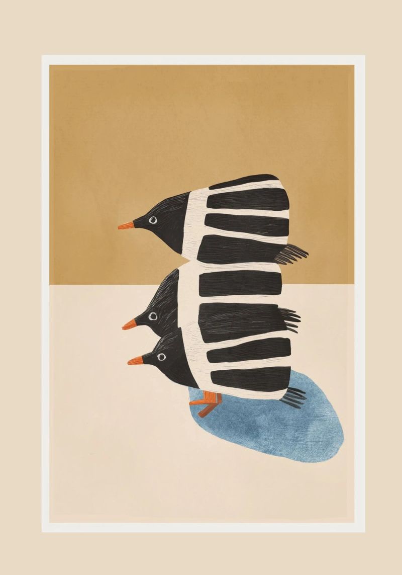 Minimal Penguin Stack poster by cityart