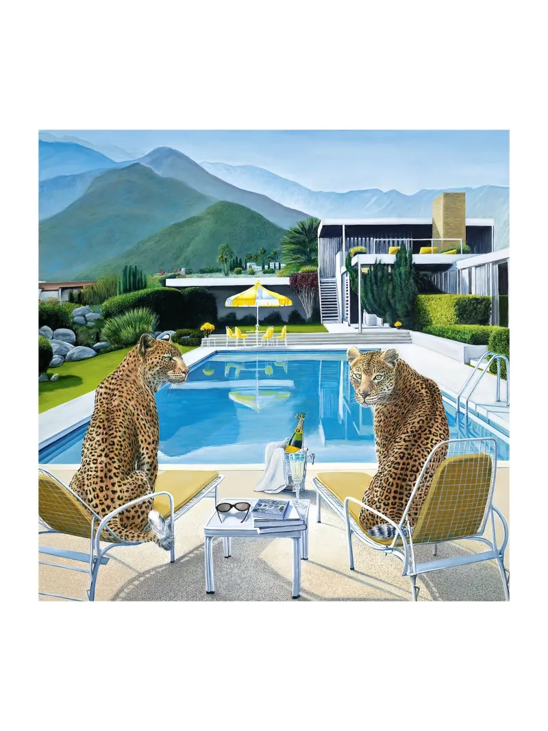 Tiger Pool Side Slim aarons pellicola backlit da Slim Aarons Vintage