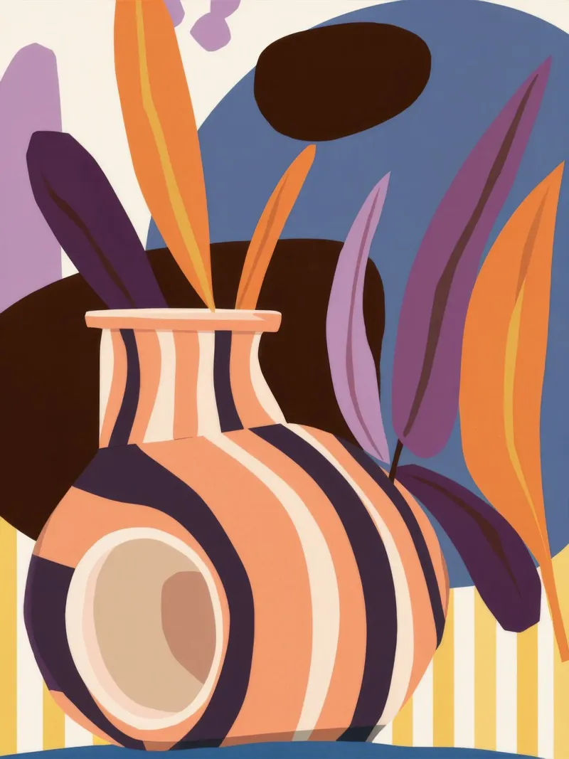 Abstract Vase Swirl hahnemühle by Tiga Bersama