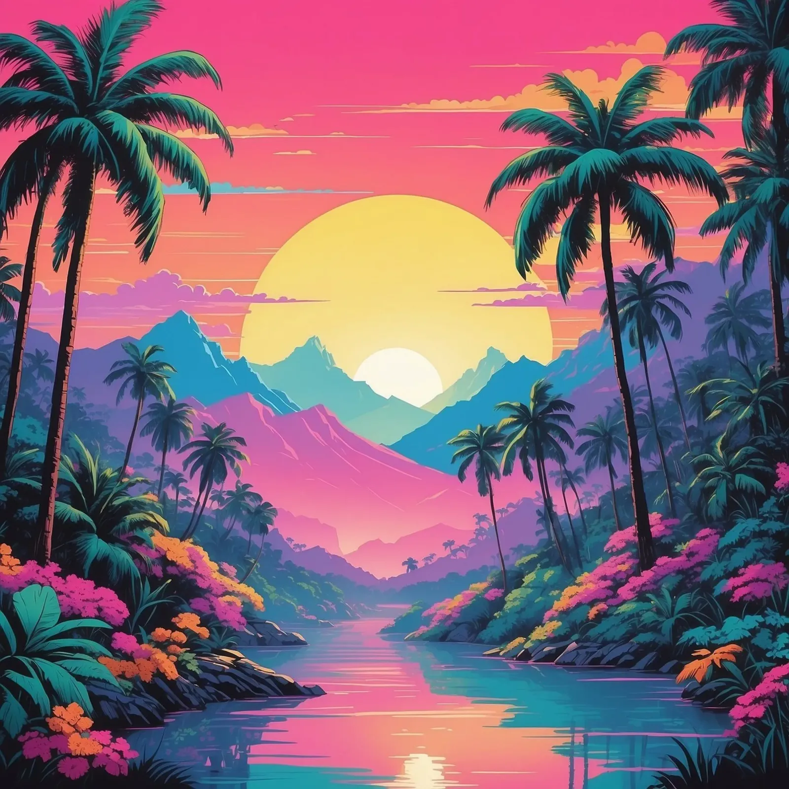 sunset in the forest hahnemühle by van hellen