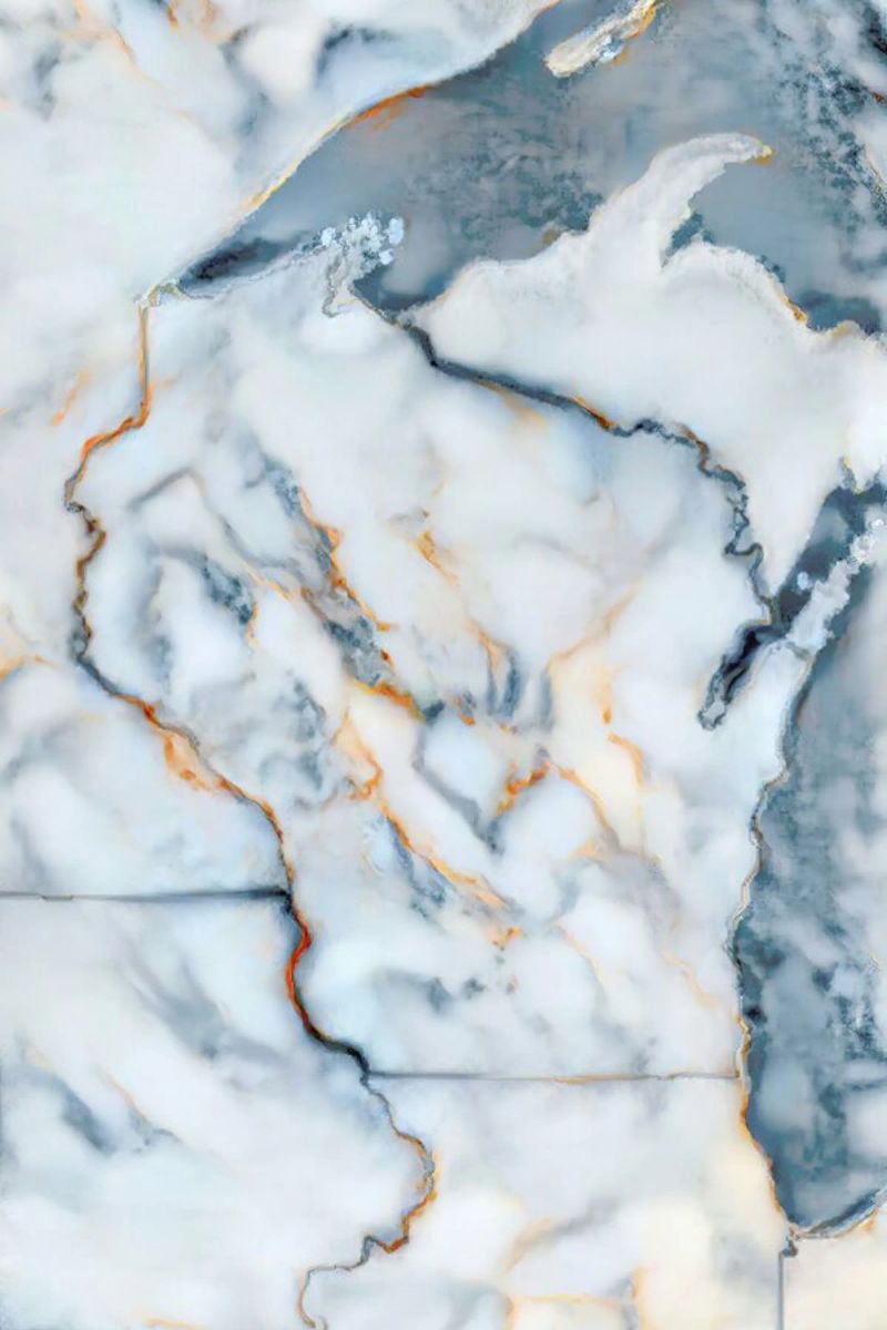 Wisconsin Marble Map poster avec cadre en aluminium de Octavian