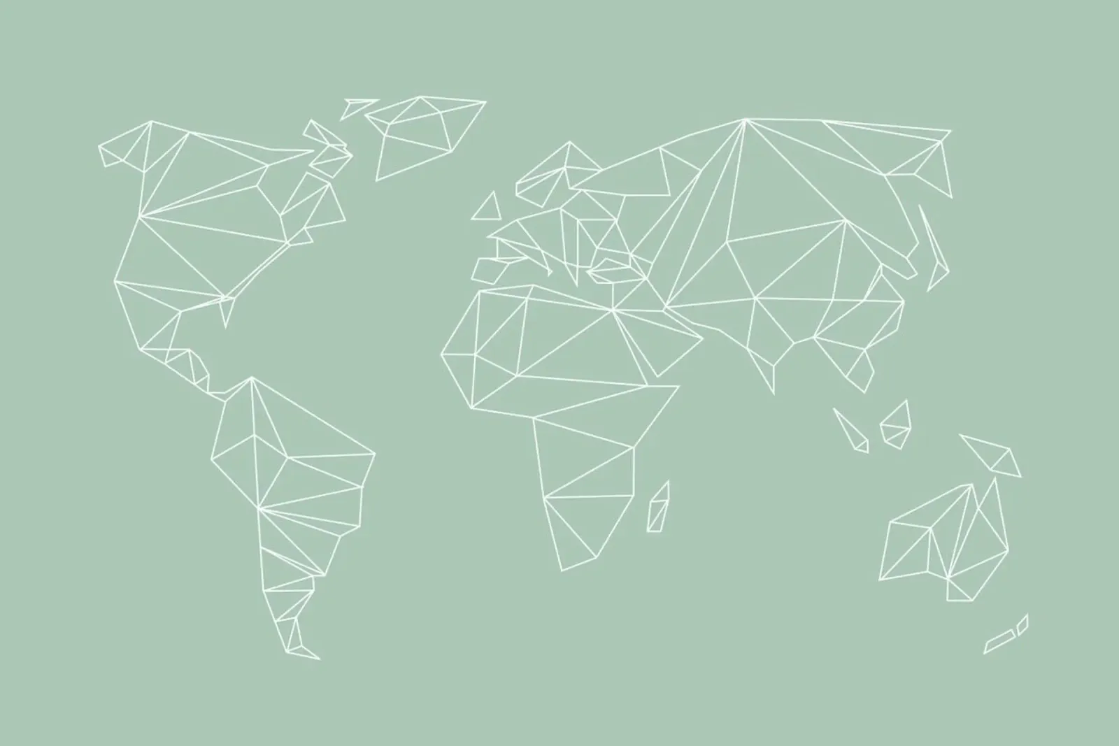 Geometrical World Map Pastel Sage Green pellicola backlit da Studio Nahili